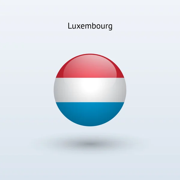 Bandera redonda de Luxemburgo. Ilustración vectorial . — Vector de stock