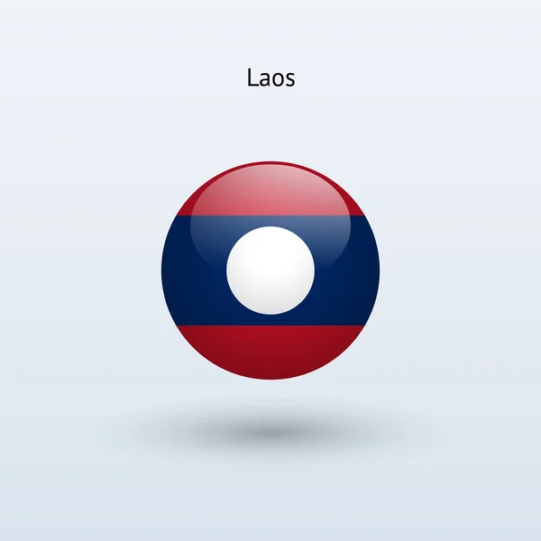 Laos round flag. Vector illustration. — Stock Vector