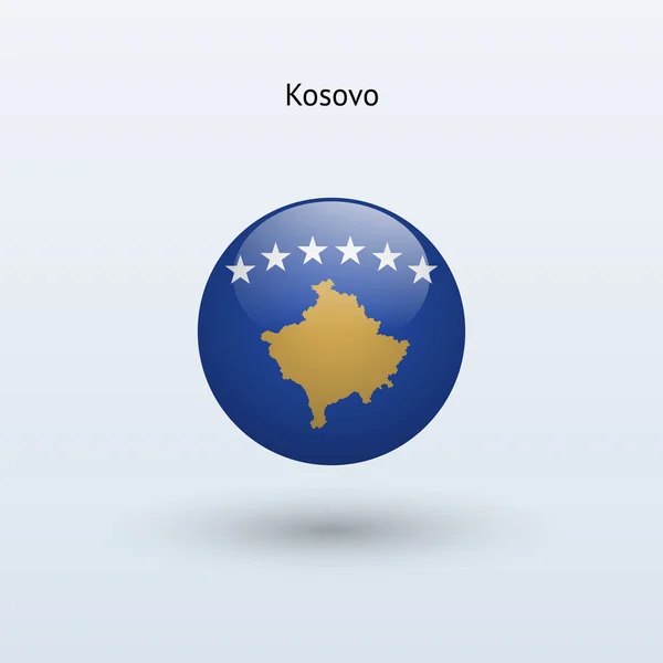 Bandera redonda Kosovo. Ilustración vectorial . — Vector de stock