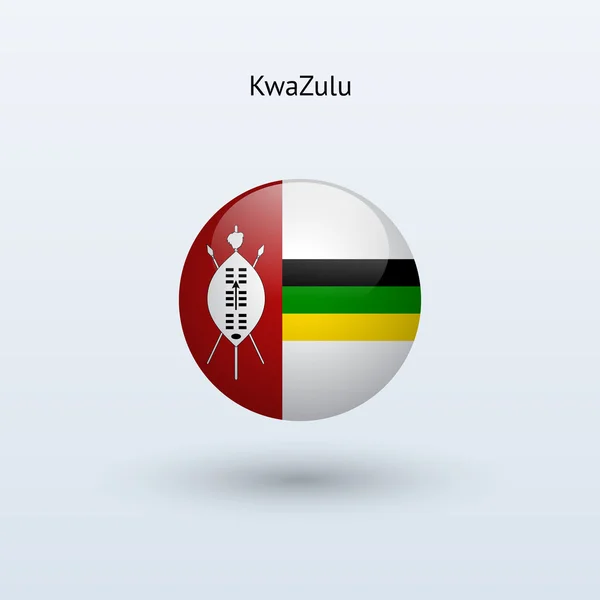 KwaZulu round flag. Vector illustration. — Stock Vector