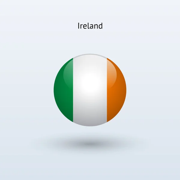 Irland round flag. Vektorillustration. — Stockvektor