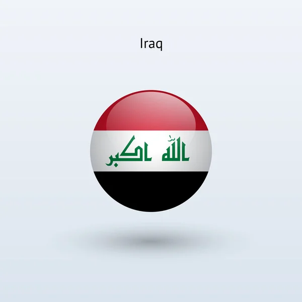 Iraq bandiera rotonda. Illustrazione vettoriale . — Vettoriale Stock
