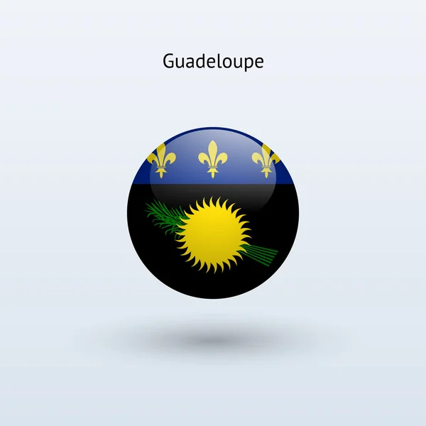 Guadeloupe round flag. Vector illustration. — Stock Vector