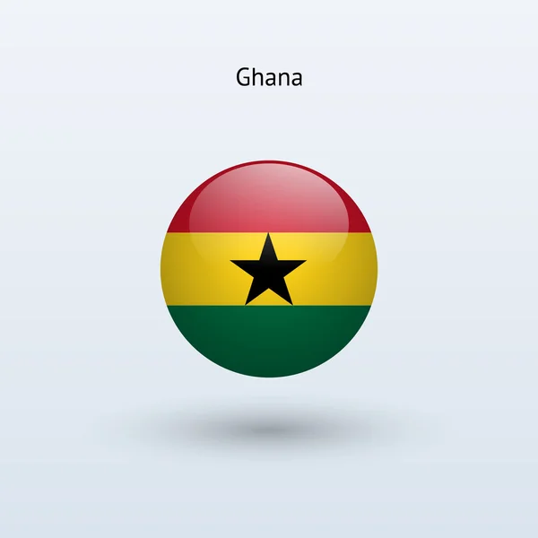 Bandera redonda de Ghana. Ilustración vectorial . — Vector de stock