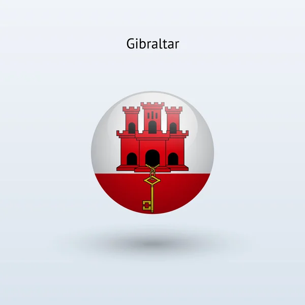 Gibraltar Rundfahne. Vektorillustration. — Stockvektor