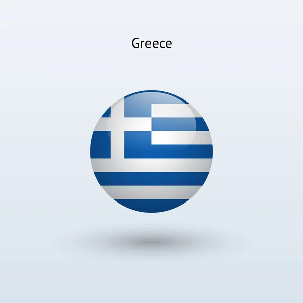Griekenland ronde vlag. vectorillustratie. — Stockvector