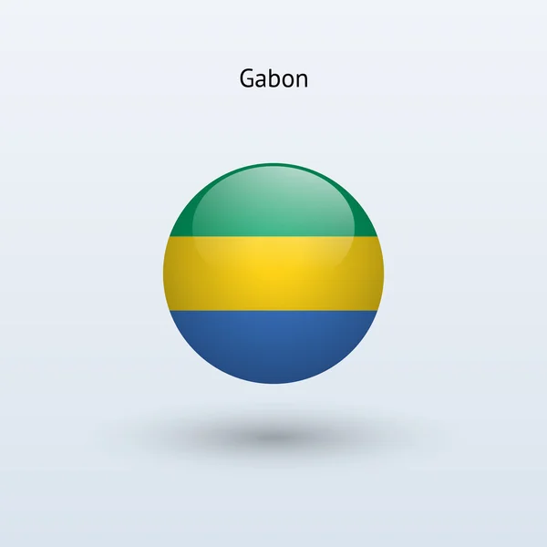 Bandiera rotonda del Gabon. Illustrazione vettoriale . — Vettoriale Stock