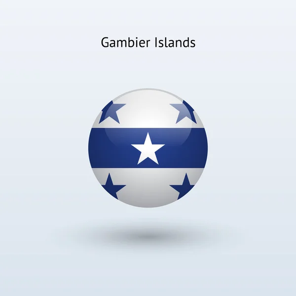 Eilanden Gambier ronde vlag. vectorillustratie. — Stockvector
