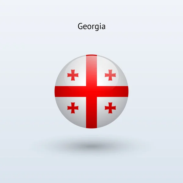 Bandera redonda de Georgia. Ilustración vectorial . — Vector de stock