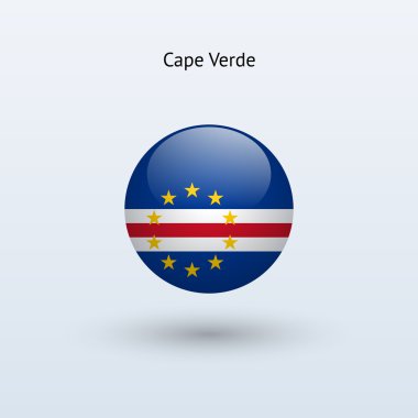 Cape verde bayrak yuvarlak. vektör çizim.