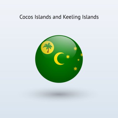 Cocos Adaları ve keeling Adaları bayrağı yuvarlak.