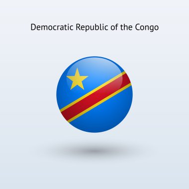 Kongo Demokratik Cumhuriyeti bayrağı yuvarlak.