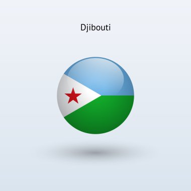 Cibuti bayrağı yuvarlak. vektör çizim.