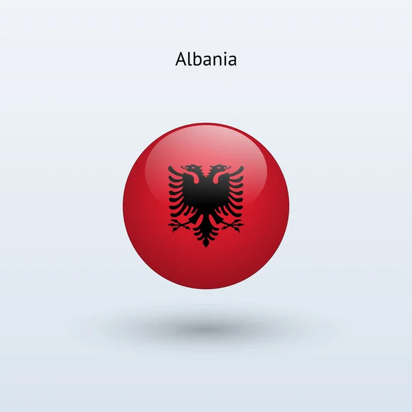 Albânia bandeira redonda. Ilustração vetorial . — Vetor de Stock
