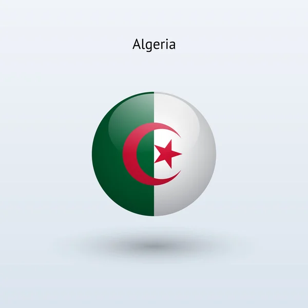 Algeria bandiera rotonda. Illustrazione vettoriale . — Vettoriale Stock