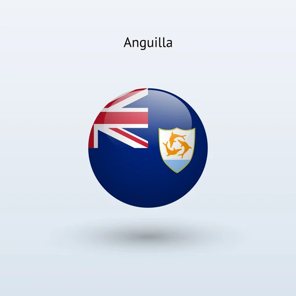 Anguilla bayrak yuvarlak. vektör çizim. — Stok Vektör