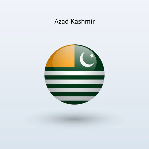 Azad Kasmír kerek zászló. vektoros illusztráció. — Stock Vector