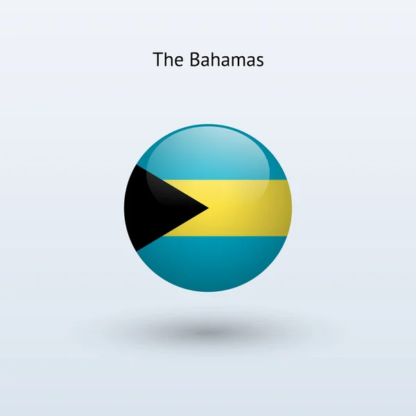 Bandera redonda de Bahamas. Ilustración vectorial . — Vector de stock