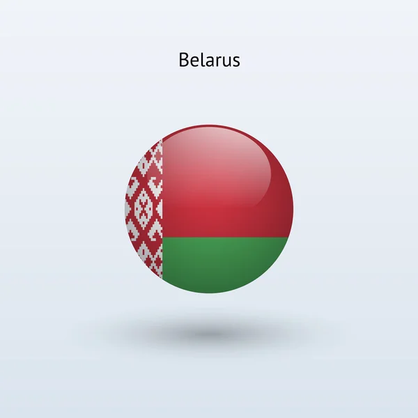 Флаг Белоруссии круглый. Векторная иллюстрация . — стоковый вектор