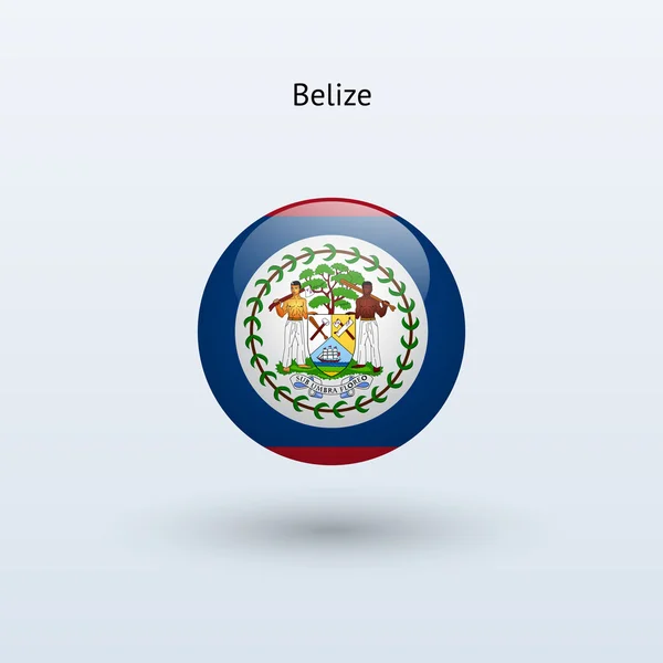 Belize ronde vlag. vectorillustratie. — Stockvector