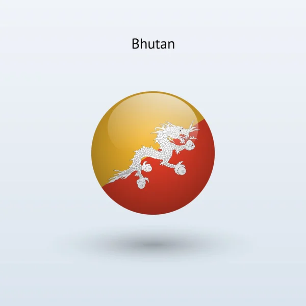 Bhutan runt flaggan. vektor illustration. — Stock vektor