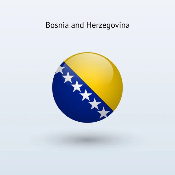 Bosnia and Herzegovina round flag. — Stock Vector