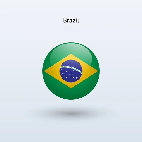 Brazil round flag. Vector illustration. — Stock Vector