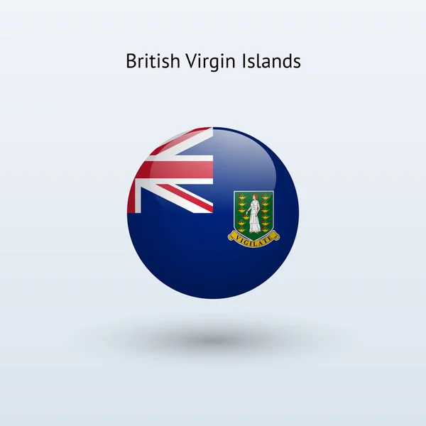 Ilhas Virgens Britânicas bandeira redonda . — Vetor de Stock