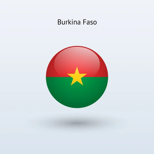 Bandiera rotonda Burkina Faso. Illustrazione vettoriale . — Vettoriale Stock