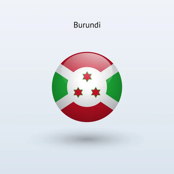 Bandiera rotonda Burundi. Illustrazione vettoriale . — Vettoriale Stock