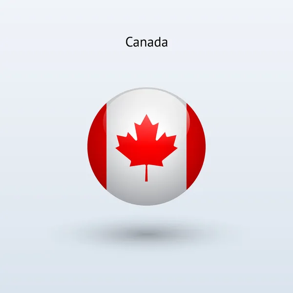 Bandera redonda de Canadá. Ilustración vectorial . — Archivo Imágenes Vectoriales