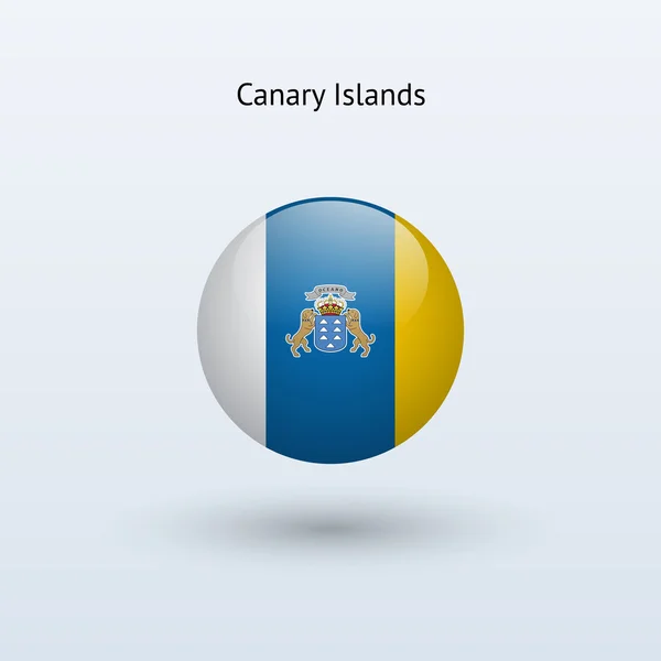 Kanarya Adaları bayrağı yuvarlak. vektör çizim. — Stok Vektör