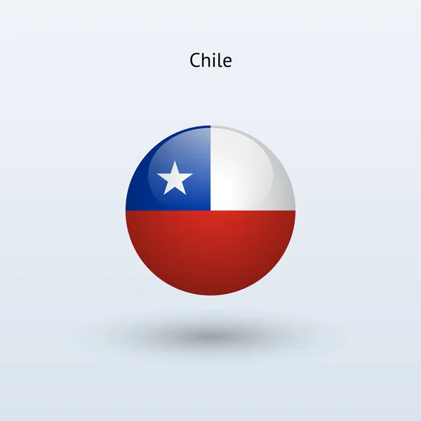Drapeau rond Chili. Illustration vectorielle . — Image vectorielle