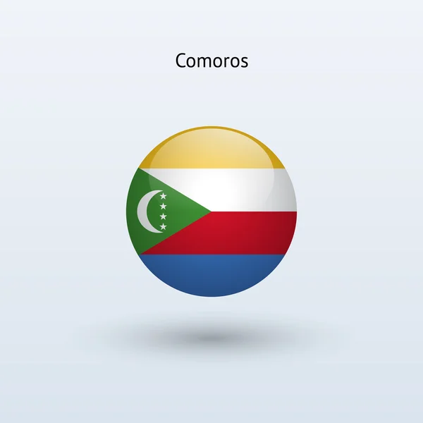 Bandeira redonda das Comores. Ilustração vetorial . — Vetor de Stock