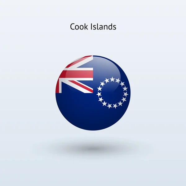 Ilhas Cook, bandeira redonda. Ilustração vetorial . — Vetor de Stock