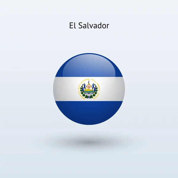 Bandeira redonda de El Salvador. Ilustração vetorial . — Vetor de Stock