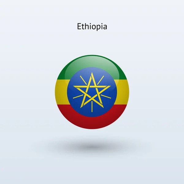 Ethiopië ronde vlag. vectorillustratie. — Stockvector