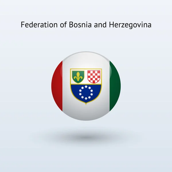 Federation of Bosnia and Herzegovina round flag. — Stock Vector