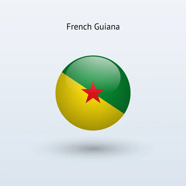 Francia Guyana kerek zászló. vektoros illusztráció. — Stock Vector