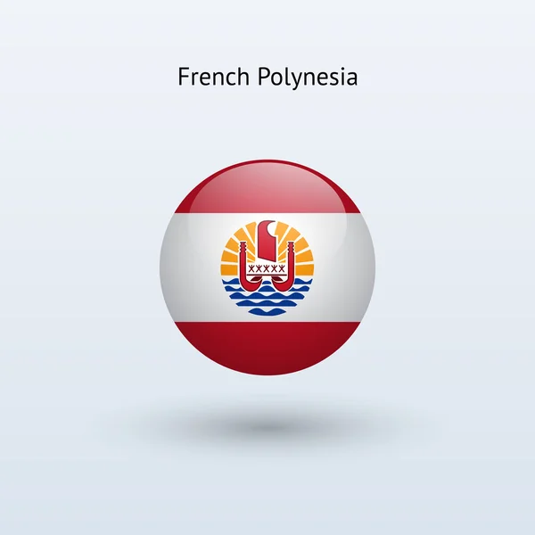 Frans-Polynesië ronde vlag. vectorillustratie. — Stockvector