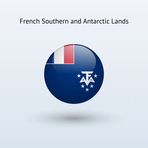 Bandera redonda de las tierras australes y antárticas francesas . — Archivo Imágenes Vectoriales