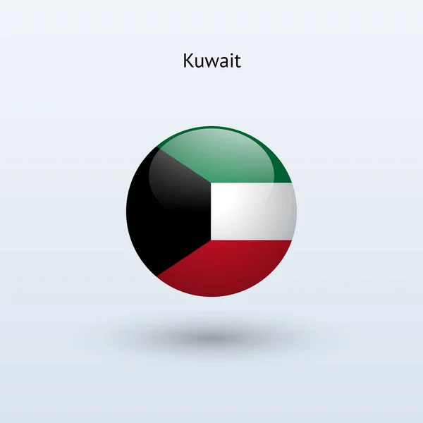 Koeweit ronde vlag. vectorillustratie. — Stok Vektör