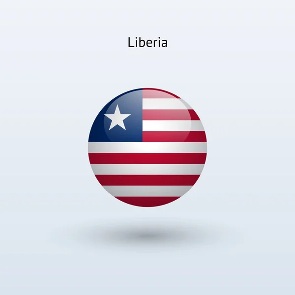 Bandera redonda Liberia. Ilustración vectorial . — Archivo Imágenes Vectoriales