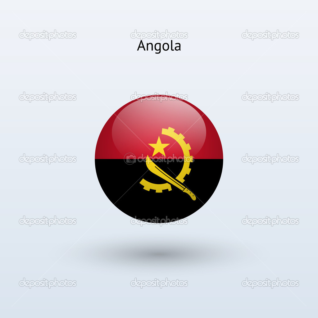 Angola round flag. Vector illustration.