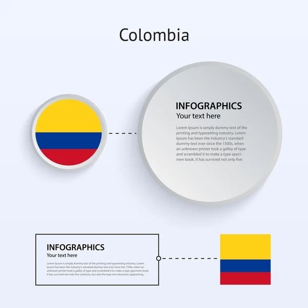 Colombia País Conjunto de Banners . — Vector de stock