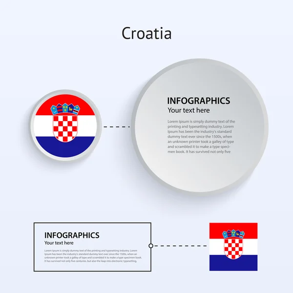 Croacia País Conjunto de banners . — Vector de stock