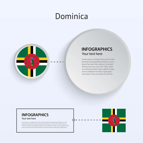 Dominica Paese Set di Banner . — Vettoriale Stock
