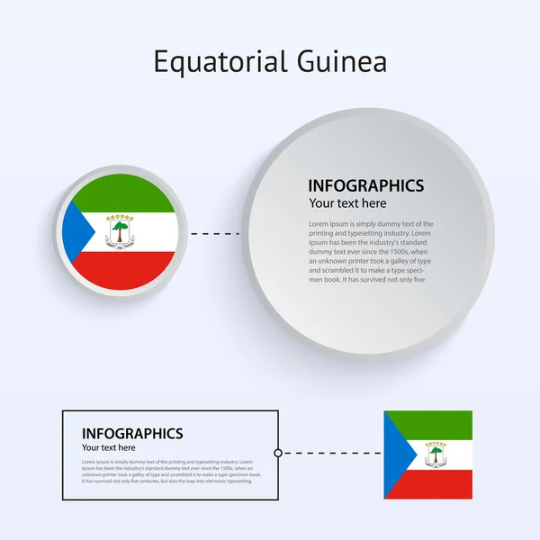 Guinea Equatoriale Paese Set di Bandiere . — Vettoriale Stock