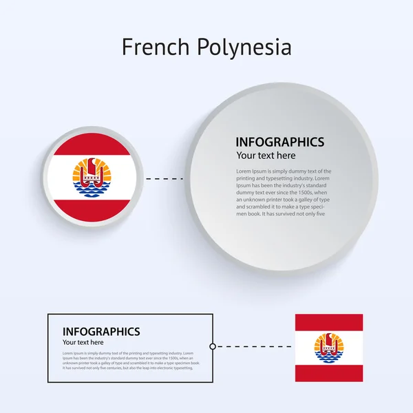 Polinesia Francesa País Conjunto de Banners . — Archivo Imágenes Vectoriales