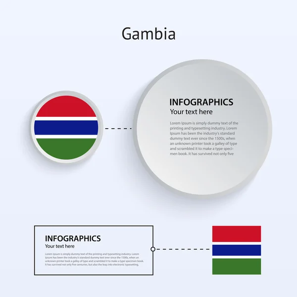 Gambia País Conjunto de Banners . — Archivo Imágenes Vectoriales